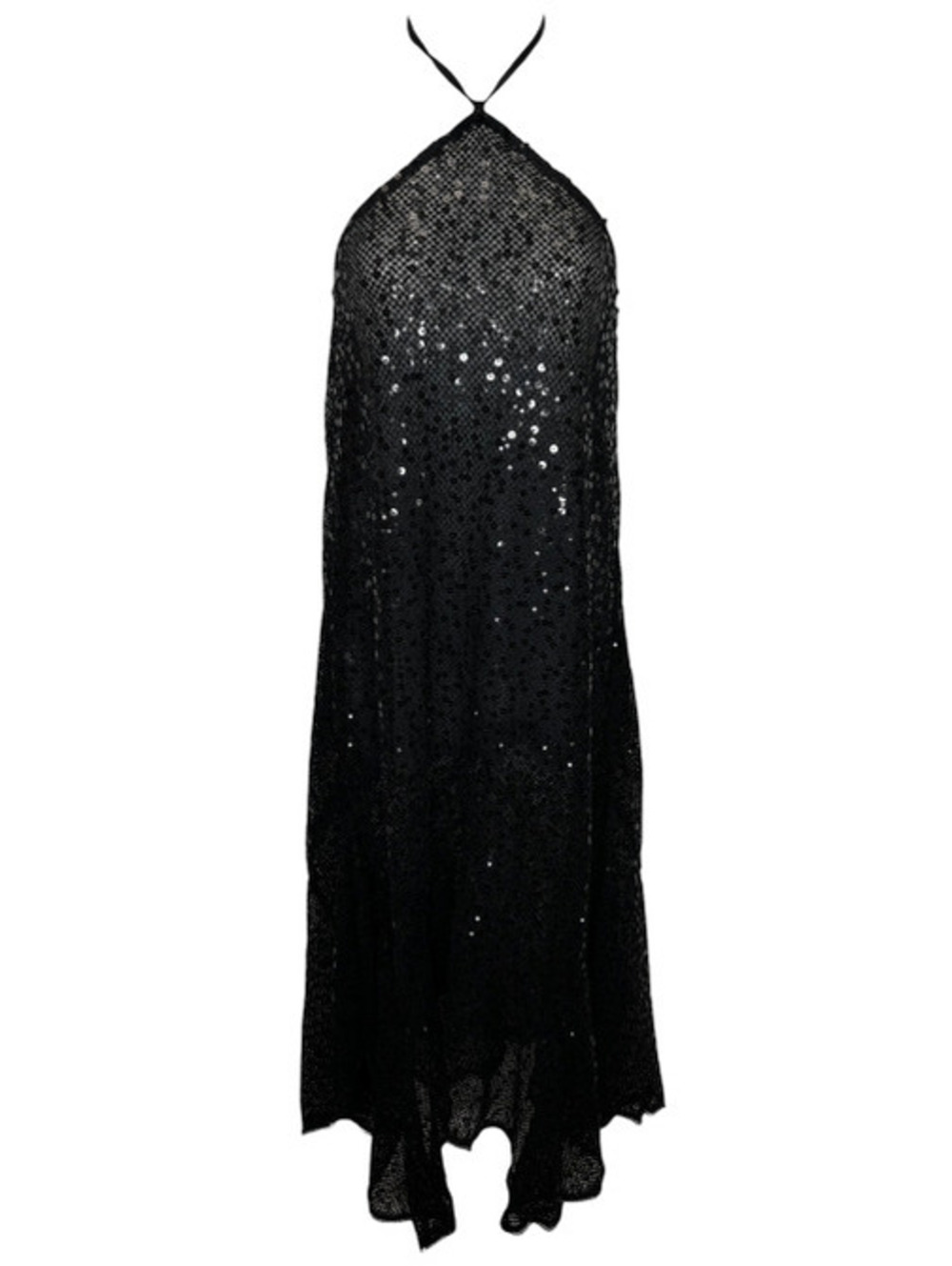 NWT Nadine Merabi Black Sequin Mesh Coverup Dress